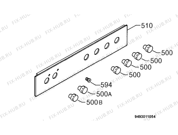 Взрыв-схема плиты (духовки) Zanussi ZOU651X - Схема узла Command panel 037